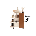 Ver imagem 3 de Gabinete Armário Pia de Coluna para Banheiro Organizador com Prateleira