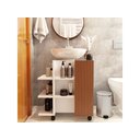 Ver imagem 1 de Gabinete Armário Pia de Coluna para Banheiro Organizador com Prateleira