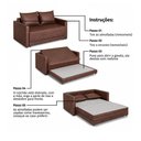 Ver imagem 4 de Sofá Cama Casal 147cm Desdobrável, Resistente, Confortável e de Fácil Limpeza Caramelo Estofama