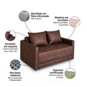 Ver imagem 3 de Sofá Cama Casal 147cm Desdobrável, Resistente, Confortável e de Fácil Limpeza Caramelo Estofama