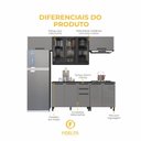 Ver imagem 5 de Cozinha Modulada Completa 5 Peças 280cm 9 Portas 3 Gavetas com Tampo Mônaco Cinza Chumbo/Titânio