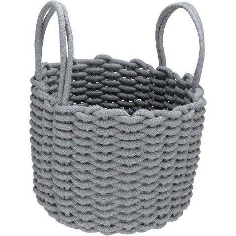 Cesta Organizadora Decorativa Home&co Tecido 22x28x28cm Cinza