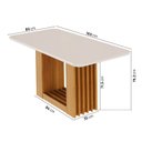 Ver imagem 4 de Mesa de Jantar Retangular 160x80cm MDF/Vidro Jambu CabeCasa MadeiraOriginals Off White/Cinamomo