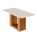 Ver imagem 3 de Mesa de Jantar Retangular 160x80cm MDF/Vidro Jambu CabeCasa MadeiraOriginals Off White/Cinamomo
