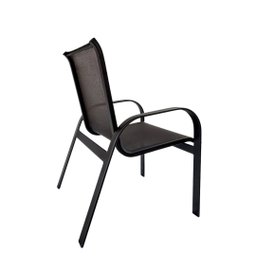 Poltrona Cadeira Premium Piscina em Aluminio Tela Sling Marrom - 4