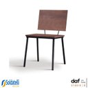 Ver imagem 1 de Cadeira Miami Madeira Castanho Base Aço Preto - Daf Mobiliário