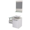 Ver imagem 3 de Gabinete para Banheiro C-cuba L34 e Espelheira Legno 631 Branco Chess C-snow