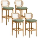 Ver imagem 1 de Kit 04 Banquetas Altas Para Cozinha Bancada Sala Tela Betta Fixa L02 Bouclê Oliva - Lyam Lyam Decor