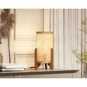 Abajur de Mesa de Cabeceira Sala de Estar Moderno Rattan Rav