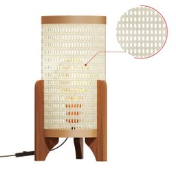 Abajur de Mesa de Cabeceira Sala de Estar Moderno Rattan Rav - 3