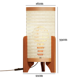 Abajur de Mesa de Cabeceira Sala de Estar Moderno Rattan Rav - 5