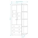 Ver imagem 3 de Armário Infantil 2 Portas 3 Gavetas Uli - Moveis Peroba Branco Brilho