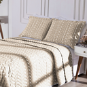 Ver imagem 2 de Kit 3 Pçs Cobre Leito Casal Queen Heitor Hipercal 400 Fios Bordado: Avelã