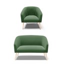 Ver imagem 1 de Kit 01 Namoradeira 02Lug E 01 Poltrona Stella Verde Natural