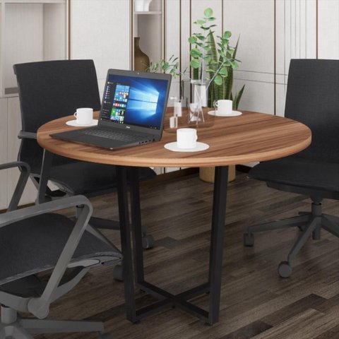 Mesa Escritório de Reunião 110cm Redonda Multimóveis CR25331 