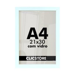 Kit 05 Molduras A4 21x30cm com Vidro e Fundo para Quadros Diplomas Retratos Cor:branco - 1