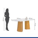 Ver imagem 3 de Conjunto de Jantar Stella 4 Lugares Tampo em Vidro com Cadeiras em Veludo Marrom Cel Móveis