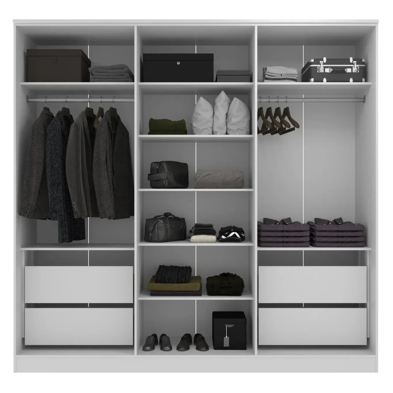 Ver imagem 5 de Guarda-roupa 100% Mdf Logan Yescasa 6 Portas