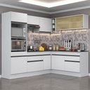 Ver imagem 2 de Armário de Cozinha Completa de Canto com Rodapé Veneza Multimóveis MP2099.964 Branco/Preto