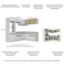 Ver imagem 4 de Armário de Cozinha Completa de Canto com Rodapé Veneza Multimóveis MP2099.964 Branco/Preto