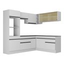 Ver imagem 7 de Armário de Cozinha Completa de Canto com Rodapé Veneza Multimóveis MP2099.964 Branco/Preto