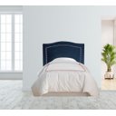 Ver imagem 1 de Cabeceira Estofada  Solteiro Onda |Veludo Azul Marinho