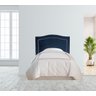 Cabeceira Estofada  Solteiro Onda |Veludo Azul Marinho - 1