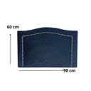 Ver imagem 2 de Cabeceira Estofada  Solteiro Onda |Veludo Azul Marinho