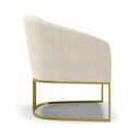 Ver imagem 5 de Poltrona Stella Bouclê Bege Base Metálica Industrial Dourado - D'rossi