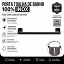 Ver imagem 2 de Porta Toalha de Banho Parede Banheiro Adesivo 3m Preto F.Df