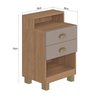 Mesa de Cabeceira 39cm X 63cm 2 Gavetas - 3