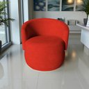 Ver mais imagens de Poltrona Decorativa Beatriz Orgânica Couro Vermelho