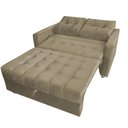 Ver imagem 3 de Sofá Cama Casal Reclinável Drika - Veludo Turkey Castor
