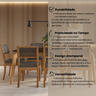 Conjunto para Sala de Jantar 8 Lugares Madeira Maciça com Tampo Vidro/MDF Petra - 8