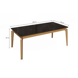 Conjunto para Sala de Jantar 1 Mesa Petra Tampo Vidro/MDF Retangular 8 Cadeiras - 4