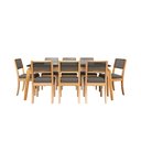 Ver imagem 2 de Conjunto para Sala de Jantar 8 Lugares Madeira Maciça com Tampo Vidro/MDF Petra