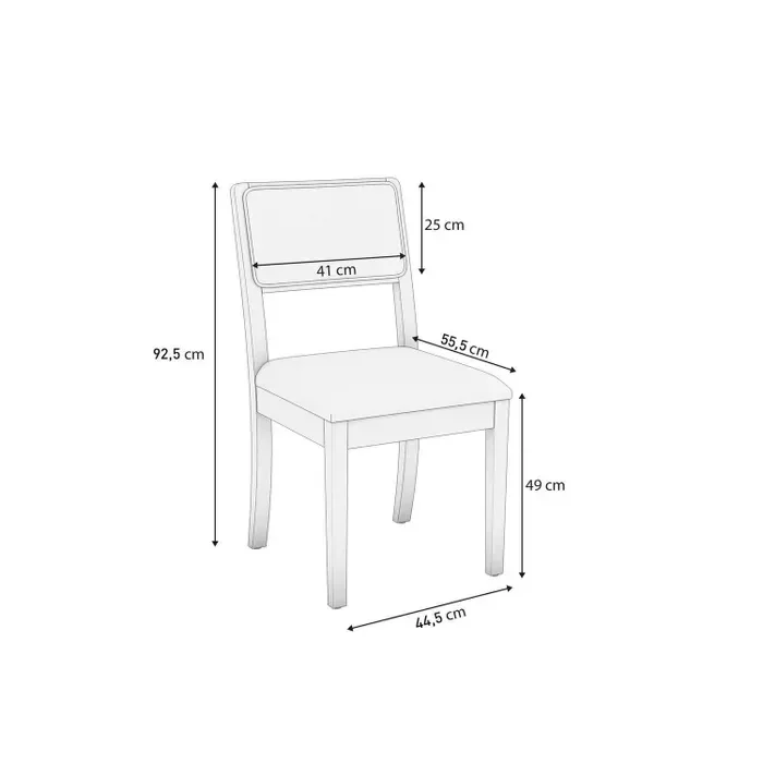 Conjunto para Sala de Jantar 8 Lugares Madeira Maciça com Tampo Vidro/MDF Petra - 7