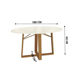 Conjunto para Sala de Jantar com Mesa Elma e 6 Cadeiras - 6