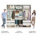 Ver imagem 5 de Guarda-roupa Casal Madesa Veneza 3 Portas de Correr com Espelhos - Branco