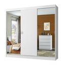 Ver imagem 3 de Guarda-roupa Casal Madesa Veneza 3 Portas de Correr com Espelhos - Branco