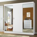 Ver imagem 2 de Guarda-roupa Casal Madesa Veneza 3 Portas de Correr com Espelhos - Branco