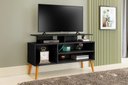 Ver imagem 1 de Rack para Tv de 42 Pés de Madeira Suporte Robusto 110cm:preto