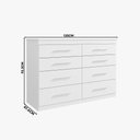 Ver imagem 4 de Cômoda Grande Branca 8 Gavetas Quarto Casal ou Solteiro