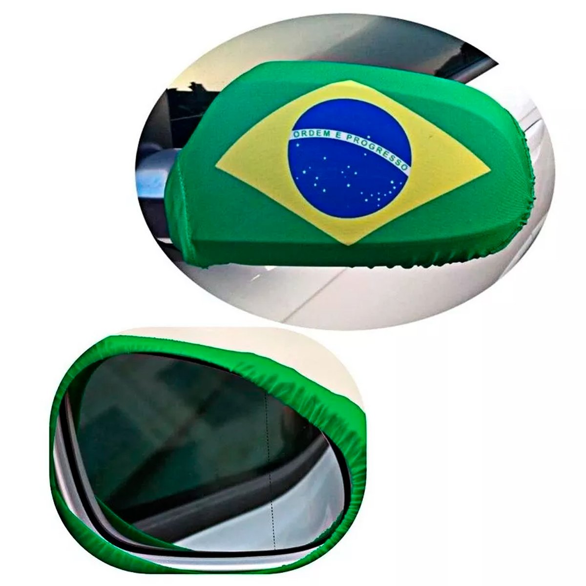 Par de Capas Bandeira do Brasil para Retrovisor Ajustável - 5