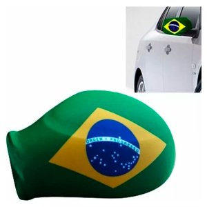 Par de Capas Bandeira do Brasil para Retrovisor Ajustável