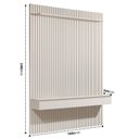 Ver imagem 3 de Painel Ripado Suspenso para TV até 75 Polegadas 100% MDF 183,6cmx240cm 3 Gavetas Arbo Bege Off White