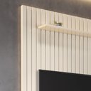 Ver imagem 6 de Painel Ripado Suspenso para TV até 75 Polegadas 100% MDF 183,6cmx240cm 3 Gavetas Arbo Bege Off White