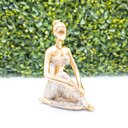 Ver imagem 3 de Bailarina Decorativa Enfeite Escultura Menina Elegante Luxo Objeto Decorativo Estatueta Sala Estar Q