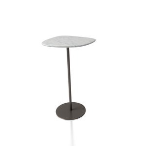 Mesa Lateral Monopé Roma Tampo Orgânico Carrara Italiano - M - 47cm de Altura
