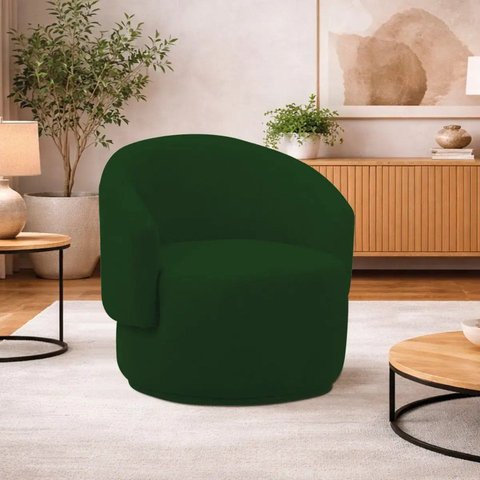 Poltrona Decorativa Sala de Estar Recepção Jasmine Verde